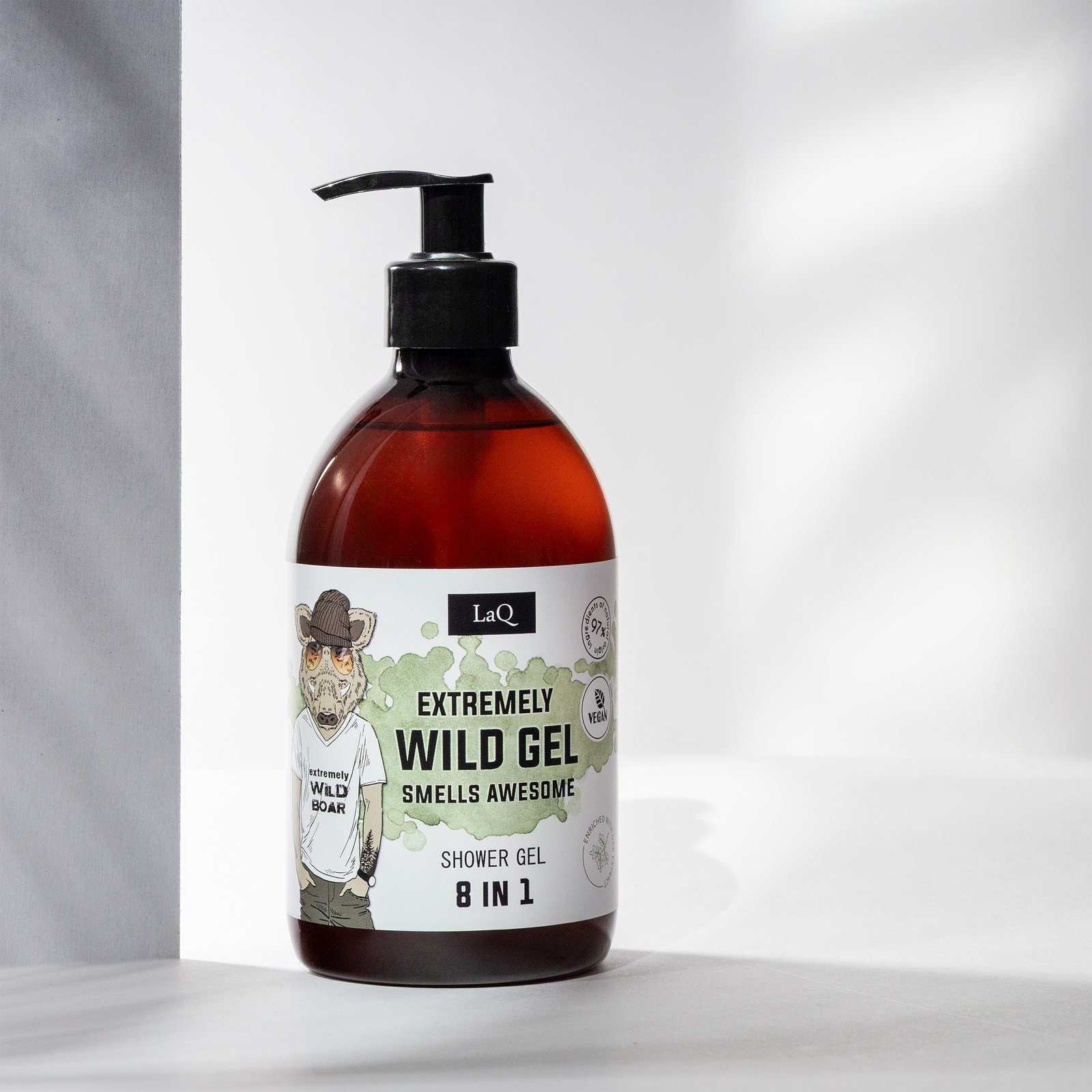 Laq Dušo gelis 8in1 EXTREMELY WILD – Laukinė laisvė, stiprus charakteris, 500ml - Image 2
