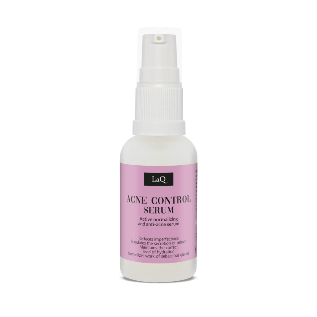 LaQ ACNE CONTROL serumas su niacinamidu netobulumams linkusiai odai, 30 ml
