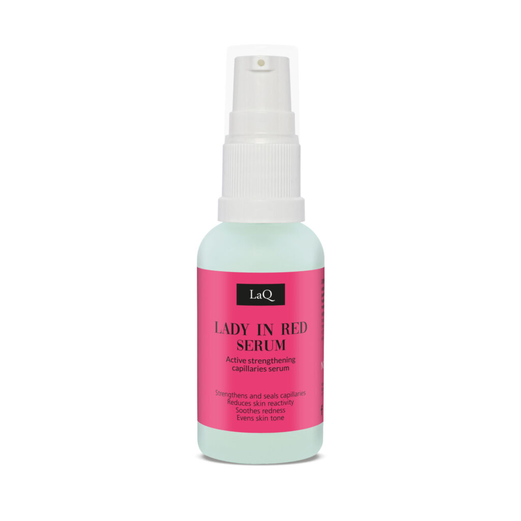 LaQ LADY IN RED serumas su vitaminu K ir C kapiliarinei odai, 30 ml