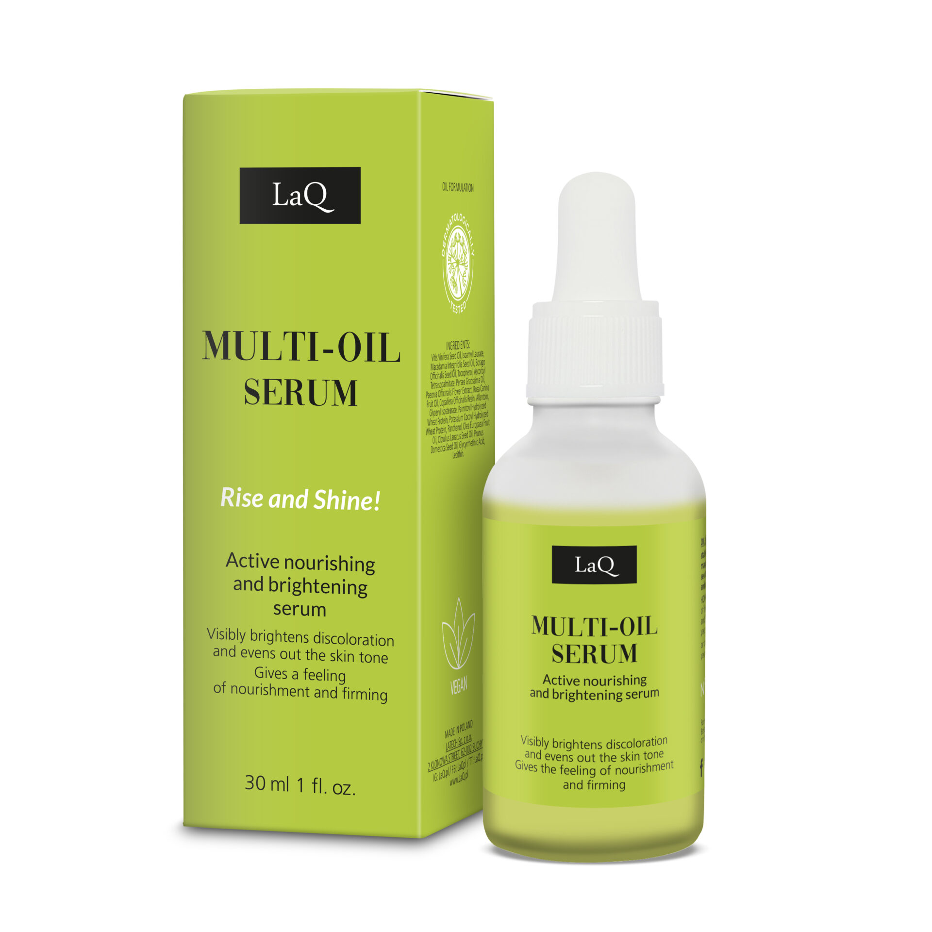 LaQ MULTI-OIL aliejinis veido serumas su vitaminais C ir E, 30 ml - Image 2