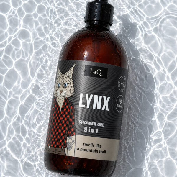 LaQ Dušo gelis 8in1 LYNX – Stebi tyliai, užvaldo greitai, 500ml