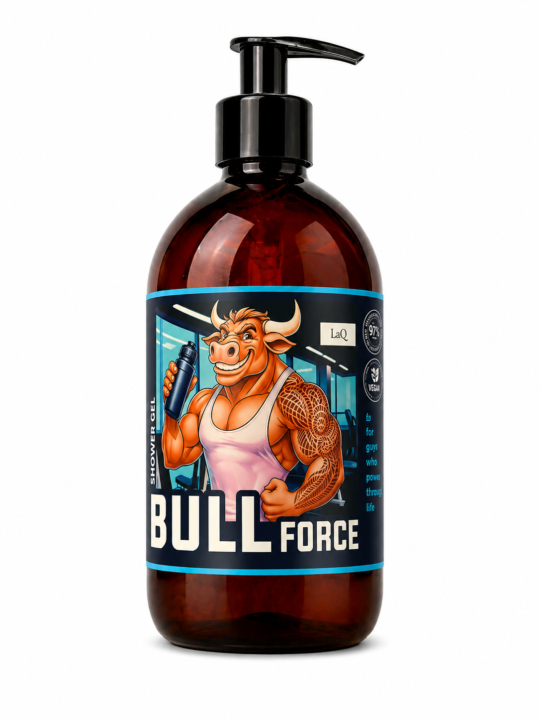 LaQ Dušo gelis BULL FORCE 8in1 – Jėga, kurią jauti iš karto, 500ml - Image 2