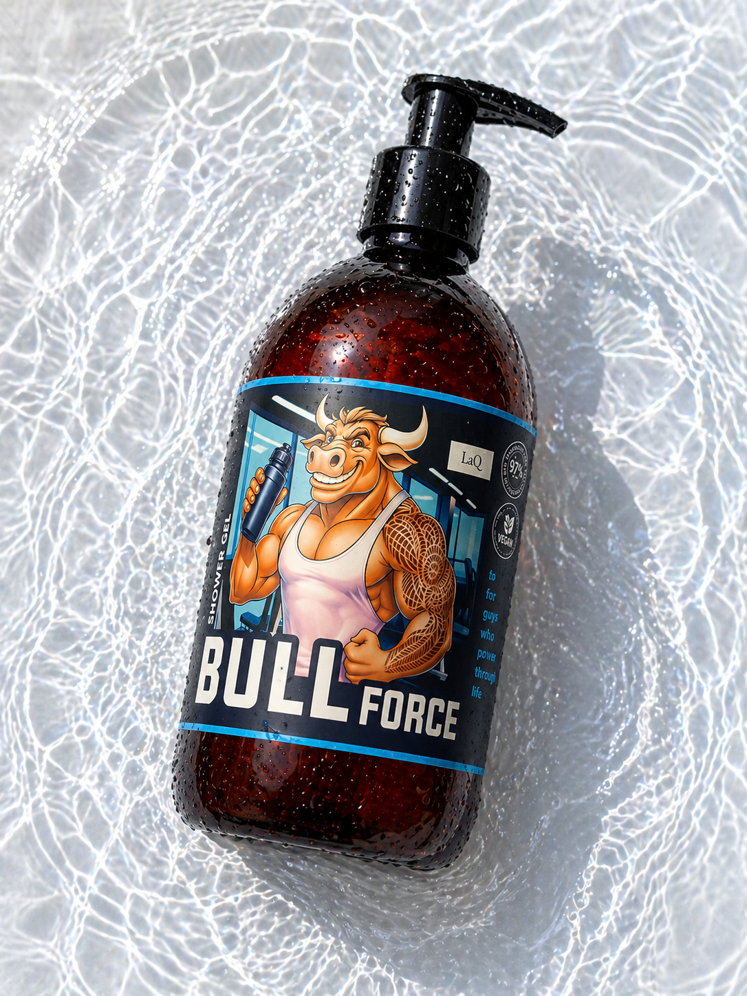 LaQ Dušo gelis BULL FORCE 8in1 – Jėga, kurią jauti iš karto, 500ml