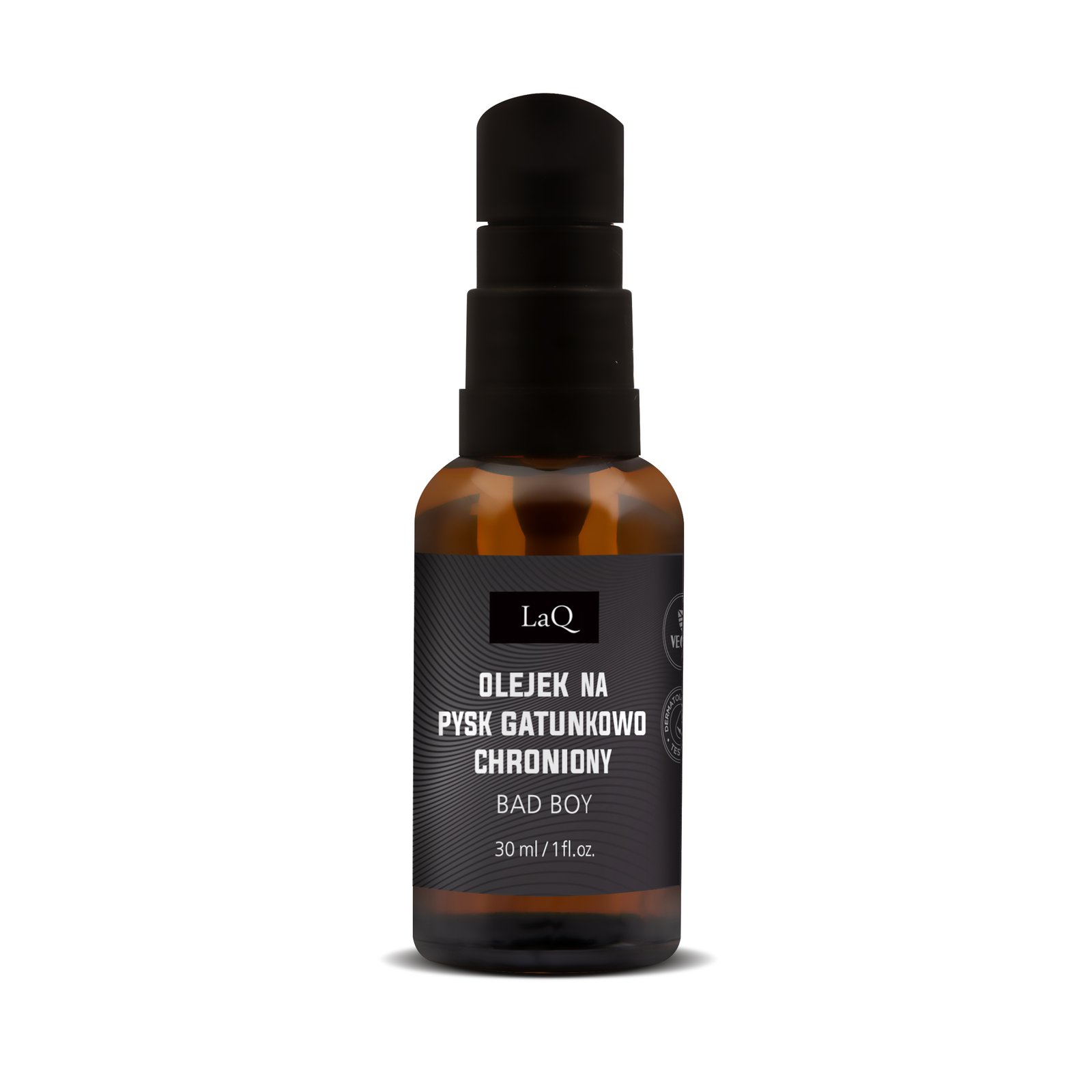 LaQ Barzdos ir veido aliejus BAD BOY – Tvarkingas iš išorės, pavojingas viduje, 30ml - Image 2