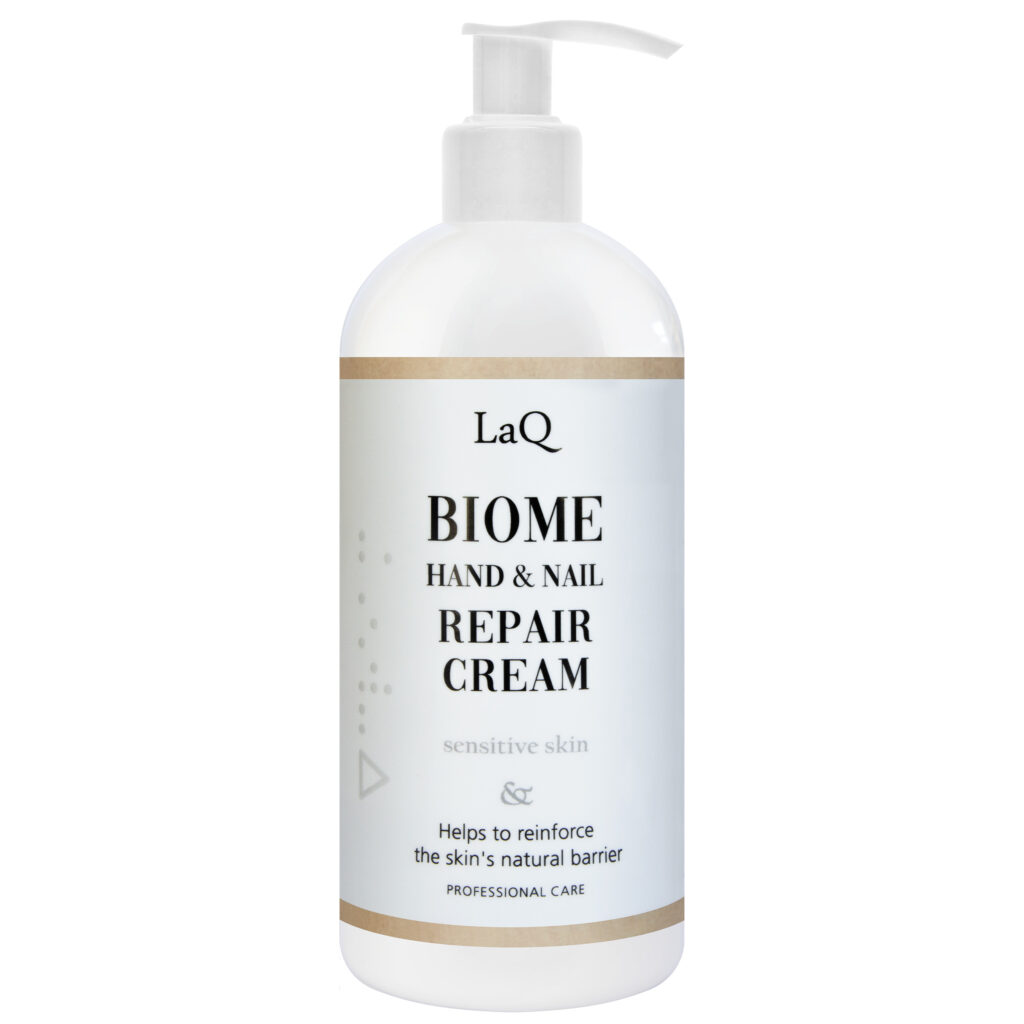 LaQ BIOME atkuriamasis rankų ir nagų kremas su postbiotikais, 300 ml
