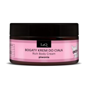 LaQ Kūno kremas PEONY – Moteriška jėga, švelni oda, 200ml