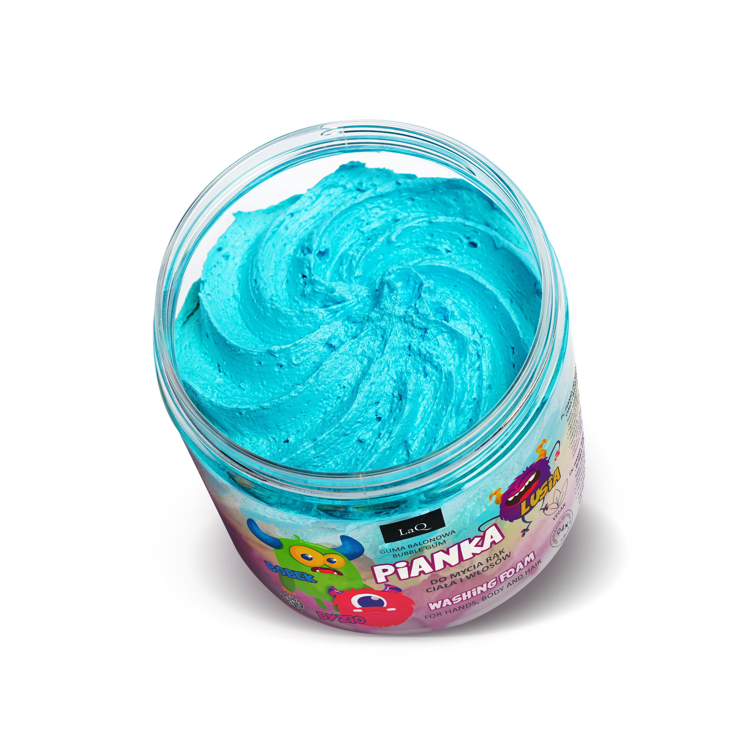LaQ trispalvės prausimosi putos vaikams „Bobek, Dyzio ir Lusia“, 100 g - Image 2