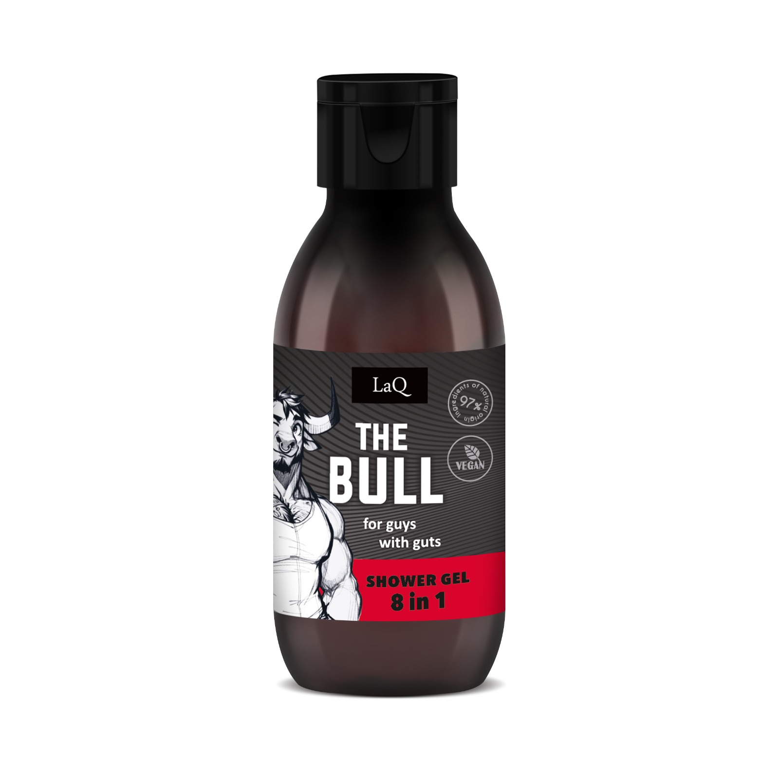 LaQ THE BULL black mat dušo gelis, 100 ml