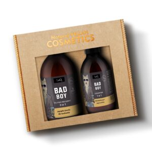 LaQ BAD BOY dovanų rinkinys vyrams – dušo gelis 500 ml ir šampūnas 300 ml