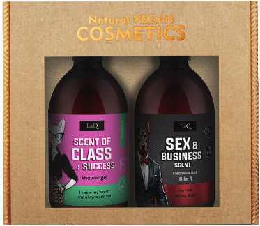 LaQ CLEANSING SET dovanų rinkinys: MAGNOLIA + SEX & BUSINESS, 2 x 500 ml
