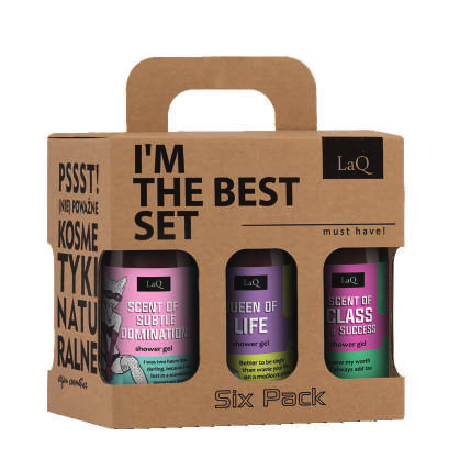 LaQ MULTIPACK FOR WOMEN dušo gelių rinkinys: 2 x MAGNOLIA, 2 x PEONY, FORGET-ME-NOT, KIWI & GRAPES, 6 x 100 ml