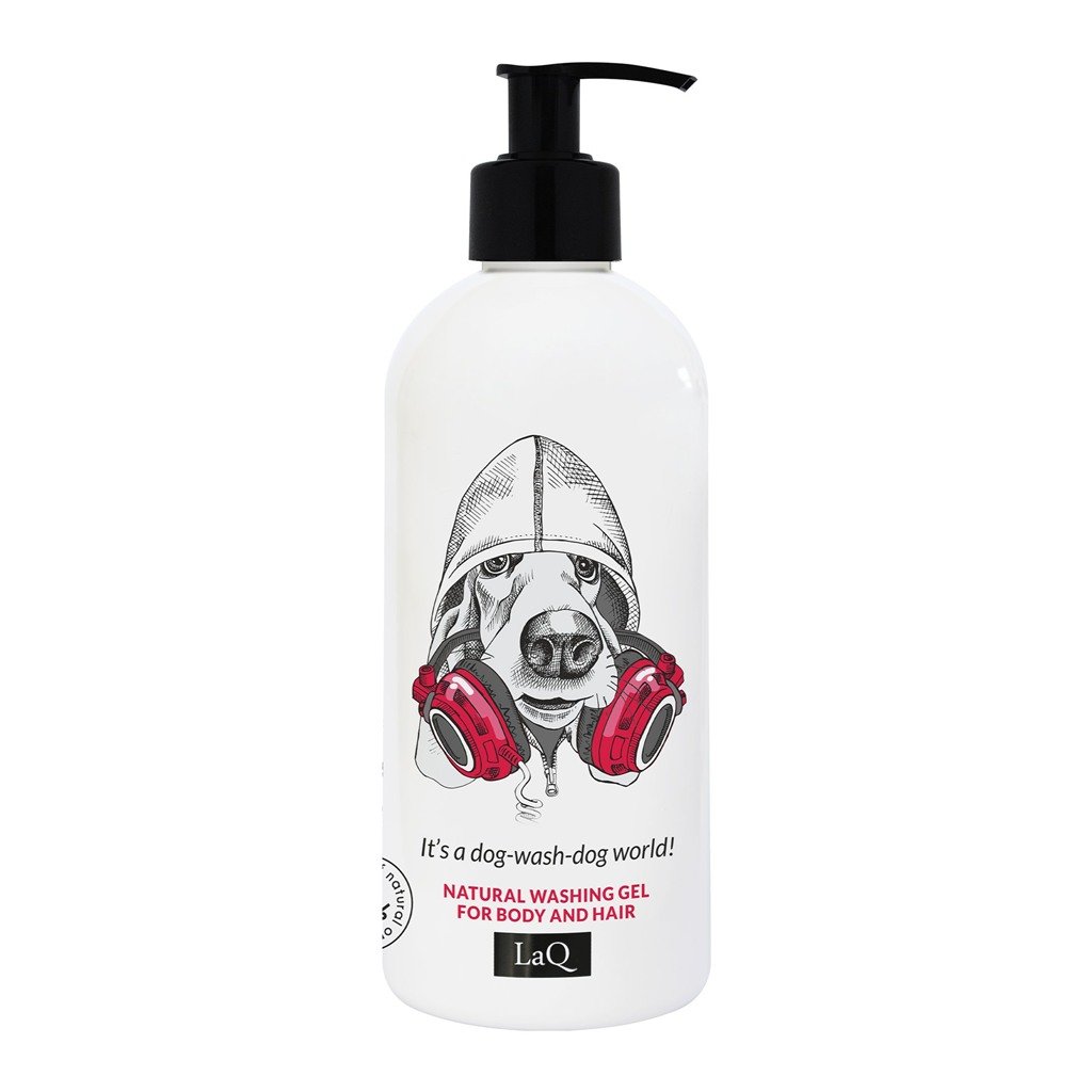 LaQ 2in1 Dušo gelis ir šampūnas DOG – Uodega moja, kvapas vilioja, 300ml