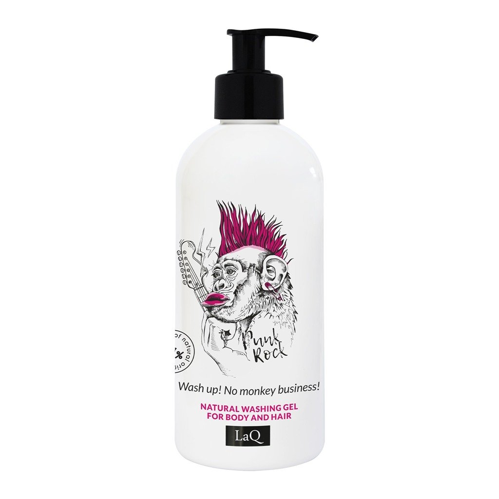 LaQ 2in1 Dušo gelis ir šampūnas MONKEY – Šoka linksmai, kvepia smagiai, 300ml