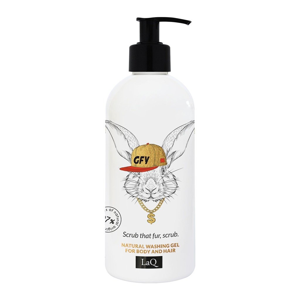 LaQ 2in1 Dušo gelis ir šampūnas RABBIT – Zuikis putoja, kvapu vilioja, 300ml