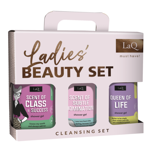 LaQ CLEANSING SET FOR HER dovanų rinkinys: MAGNOLIA + PEONY + FORGET-ME-NOT, 3 x 500 ml